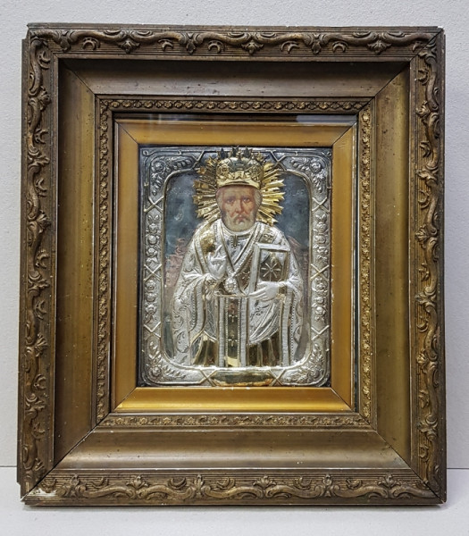 Sfantu Nicolae - Icoana Romaneasca cu ferecatura din argint