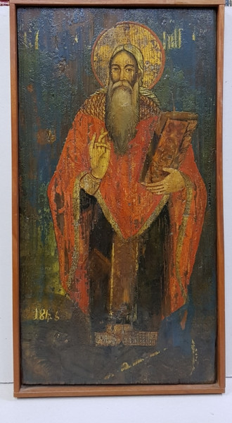 Sfantul Haralambie, Icoana Romaneasca pe lemn. Datata 1846