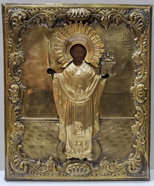 Sfantul Nicolae Chudotvorets, 'Facatorul de Minuni', Icoana Rusa, Secol XIX