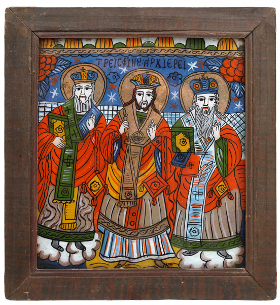 Sfinții Trei Ierarhi - Icoană pe glajă, Șcheii Brașovului