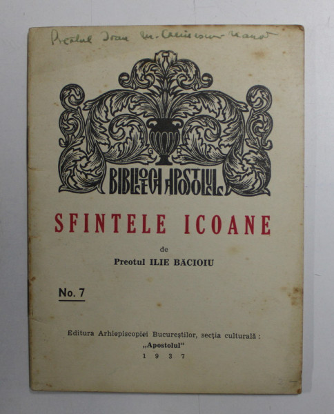 SFINTELE ICOANE de PREOTUL ILIE BACIOIU , NO . 7 , 1937
