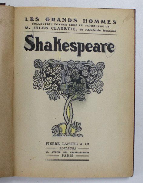SHAKESPEARE , COLLECTIONS ' LES GRANDES HOMMES ' , 1914