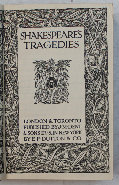 SHAKESPEARE ' S  TRAGEDIES , EDITIE INTERBELICA