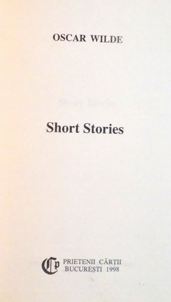 SHORT STORIES de OSCAR WILDE, 1998