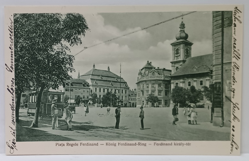SIBIU , PIATA REGELE FERDINAND , CARTE POSTALA , 1924