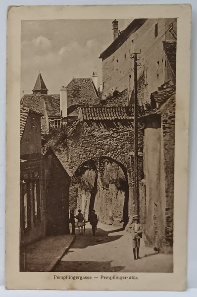 SIBIU , STRADA  PEMFLINGER , CARTE POSTALA ILUSTRATA , 1918