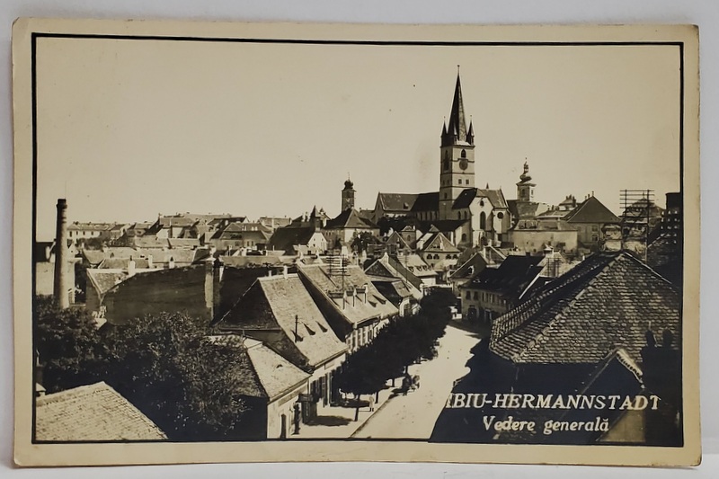 SIBIU , VEDERE GENERALA , CARTE POSTALA , INTERBELICA