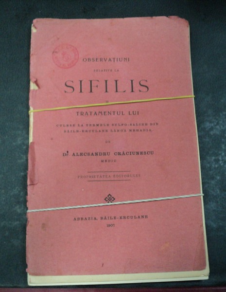 SIFILIS 1907-DR.ALECSANDRU CRACIUNESCU