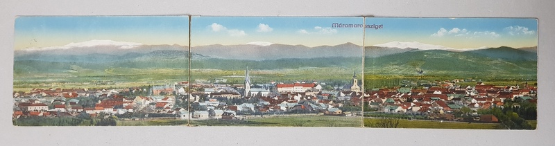 SIGHETUL MARMATIEI , PANORAMA , CARTE POSTALA ILUSTRATA , TRIPLA , INCEPUTUL SECOLULUI XX