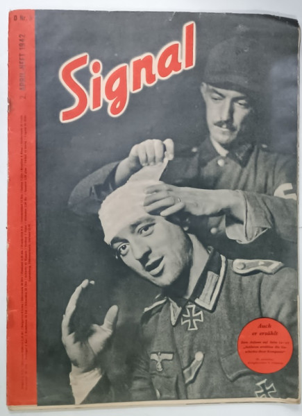 SIGNAL , REVISTA GERMANA  DE PROPAGANDA  MILITARA , BOGAT ILUSTRATA , TEXT IN LIMBA GERMANA ,  APRIL , 1942
