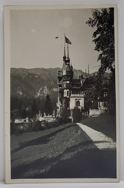 SINAIA , CASTELUL PELES , CARTE POSTALA ILUSTRATA , INTERBELICA