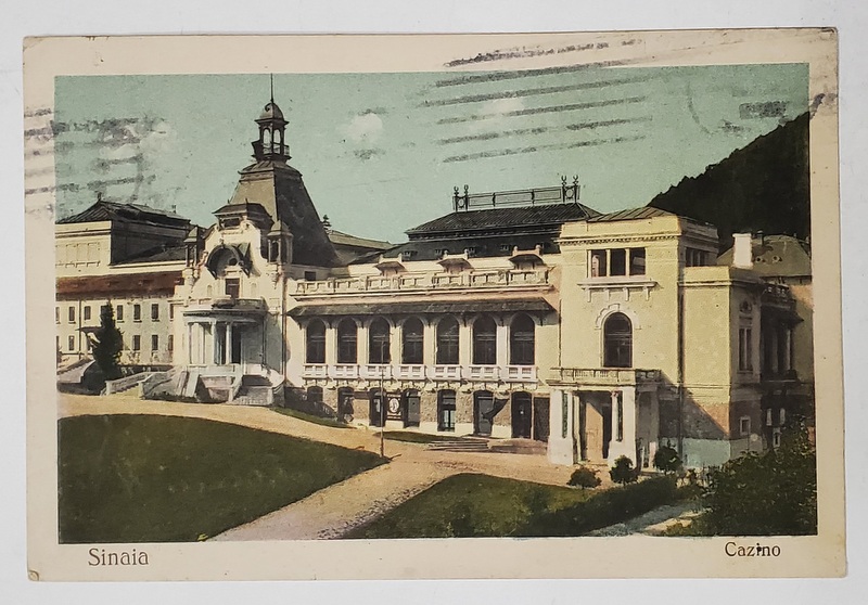 SINAIA , CAZINO , CARTE POSTALA ILUSTRATA , 1923