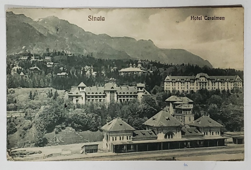 SINAIA , HOTEL CARAIMAN , CARTE POSTALA ILUSTRATA , 1944
