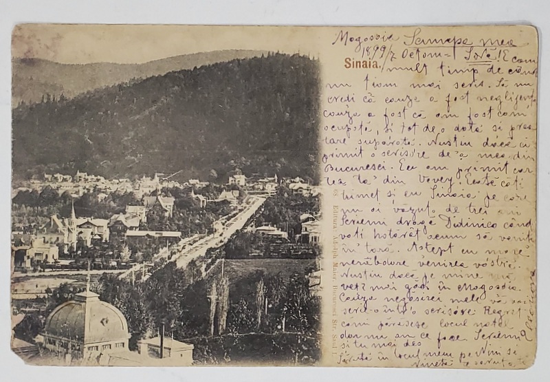 SINAIA , VEDERE DE ANSAMBUL , CARTE POSTALA ILUSTRATA , CLASICA , 1899