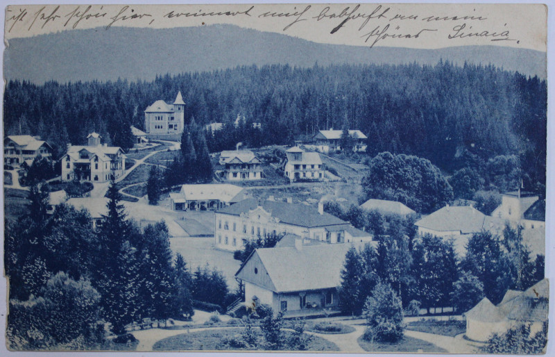 SINAIA - VEDERE GENERALA , CARTE POSTALA ILUSTRATA , MONOCROMA, CIRCULATA , CLASICA , DATATA 1903