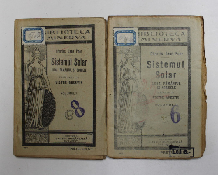 SISTEMUL SOLAR - LUNA , PAMANTUL SI SOARELE de CHARLES LANE POOR , VOLUMELE I - II , EDITIE INTERBELICA
