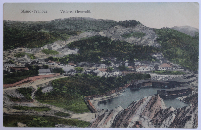 SLANIC - PRAHOVA , VEDERE GENERALA , CARTE POSTALA ILUSTRATA , POLICROMA , NECIRCULATA , INCEPUT DE SECOL XX