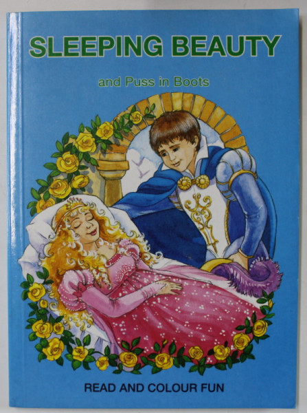 SLEEPING BEAUTY AND PUSS IN BOOTS , RED AND COLOUR FUN , CARTE DE CITIT SI COLORAT , ANII '80