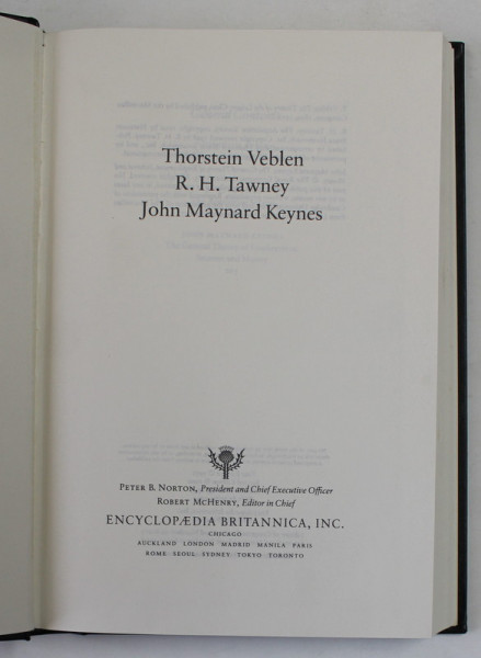 SOCIAL SCIENCE - SELECTIONS FROM TWENTIETH - CENTURY ECONOMICS - THORSTEIN VEBLEN / R.H. TAWNEY / JOHN MAYNARD KEYNES , 1994