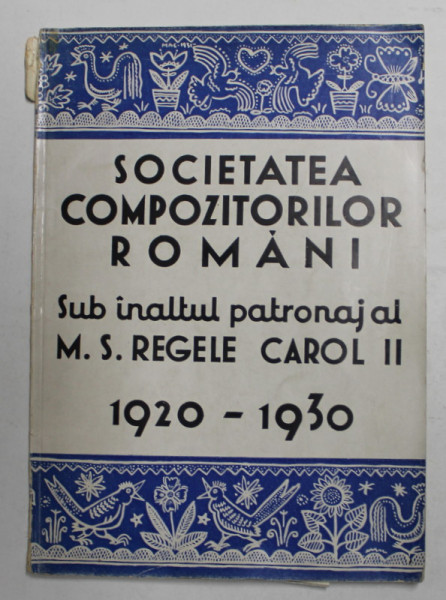 SOCIETATEA COMPOZITORILOR ROMANI 1920-1930