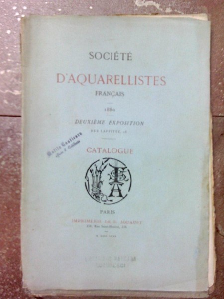 SOCIETE D'AQUARELLISTES FRANCAIS, 1880 PARIS , CATALOGUE
