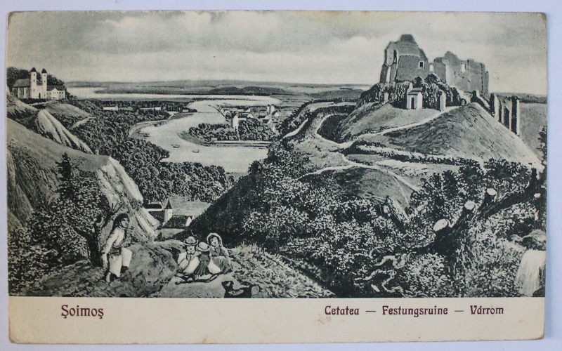 SOIMOS  - CETATEA - FESTUNGSRUINE  - VARROM , CARTE POSTALA ILUSTRATA , MONOCROMA, NECIRCULATA , 1925