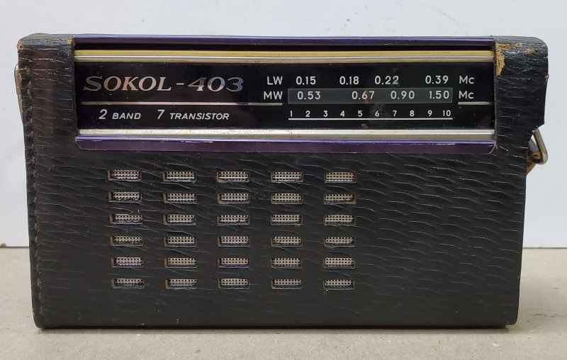 SOKOL  ( SOIMUL ) - 403 , APARAT DE RADIO PORTABIL  CU  7 TRANZISTORI , 2 LUNGIMI DE UNDA ,  PRODUCTIE U.R.S.S. , ANII '  70 - ' 80