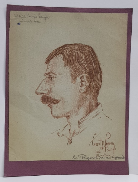 SOLDATUL GHEORGHE GHEORGHE , DESEN de CONSTANTIN POPESCU , 1917