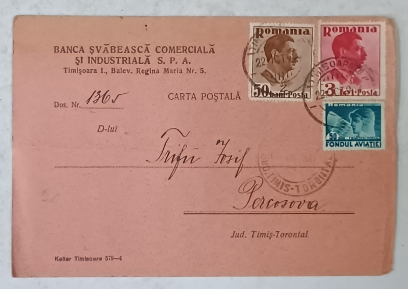 SOMATIE CATRE UN GIRANT DE LA BANCA SVABEASCA COMERCIALA SI INDUSTRIALA S.P.A . DIN TIMISOARA , 1937