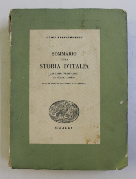 SOMMARIO DELLA STORIA D ' ITALIA di LUIGI SALVATORELLI , 1939