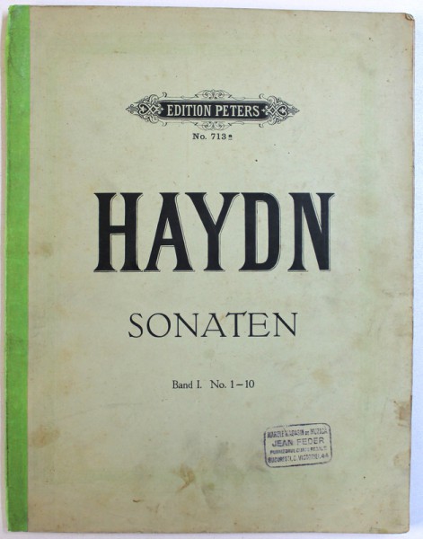 SONATEN von HAYDN , BAND I . NO 1-10 , EDITIE INTERBELICA