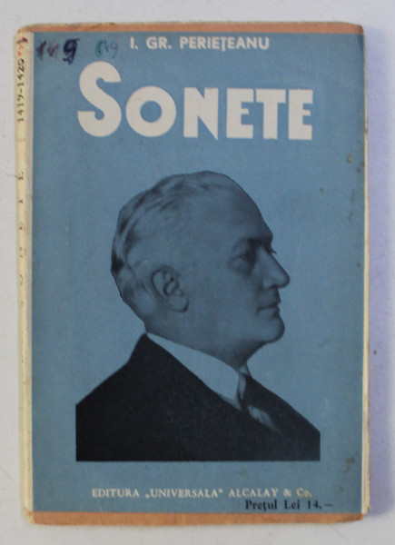 SONETE de I.GR. PERIETEANU , EDITIE INTERBELICA