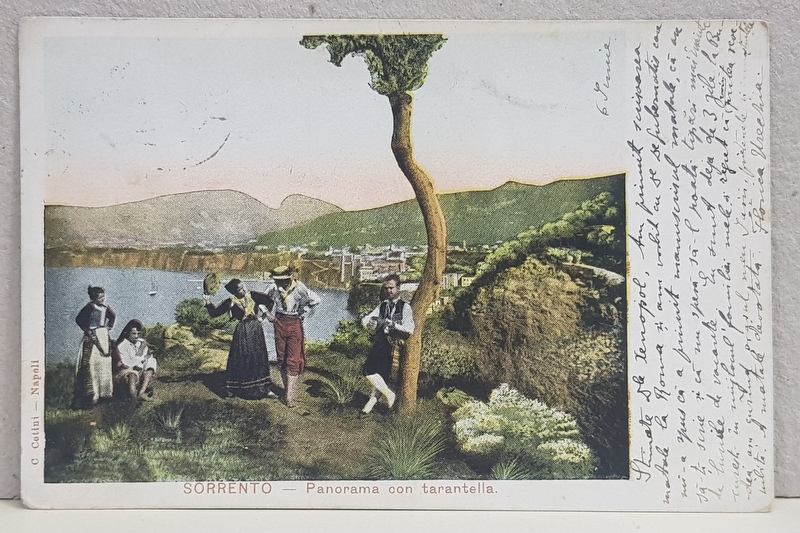 SORENTO  - PANORAMA , CARTE POSTALA ILUSTRATA , EXPEDIATA DE FLORICA URECHIA CATRE A.D. XENOPOL * , CIRCULATA , CLASICA , DATATA 1903