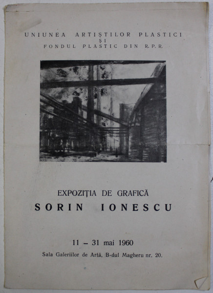 SORIN IONESCU - EXPOZITIA DE GRAFICA , 11 - 13 MAI , 1960