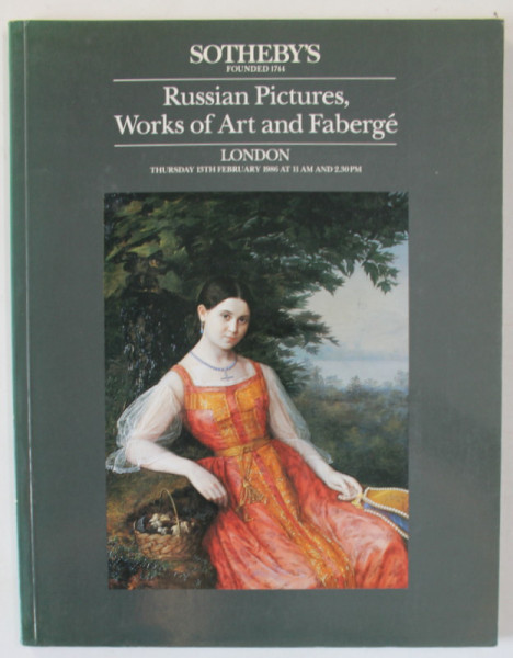 SOTHEBY 'S LONDON , RUSSIAN PICTURES , WORKS OF ART AND FABERGE , 1986