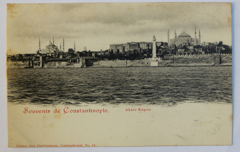 SOUVENIR DE CONSTANTINOPOLE  - AKHIR - KAPON , CARTE POSTALA ILUSTRATA , MONOCROMA , NECIRCULATA , CLASICA