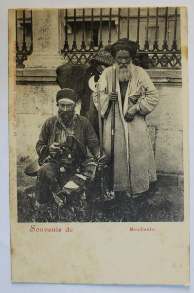 SOUVENIR DE CONSTANTINOPOLE  - BATRANI IN COSTUME TRADITIONALE , CARTE POSTALA ILUSTRATA , MONOCROMA , NECIRCULATA , CLASICA