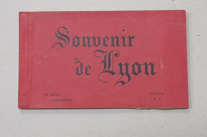 SOUVENIR DE LYON , MINIALBUM CU 12 CARTI POSTALE ILUSTRATE , MONOCROME , DETASABILE , EDITIE INTERBELICA