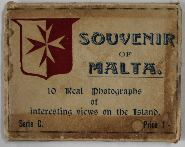 SOUVENIR DE MALTA , 10 REAL PHOTOGRAPHS , MINIALBUM CU 10 FOTOGRAFII , INTERBELIC