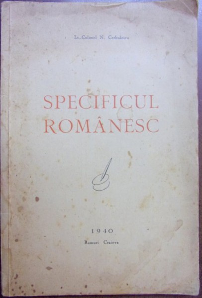 SPECIFICUL ROMANESC de N. CERBULESCU , 1940