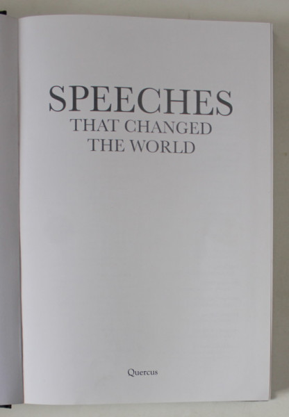 SPEECHES THAT CHANGED THE WORLD , 2021, EDITIE CARTONATA , FARA SUPRACOPERTA