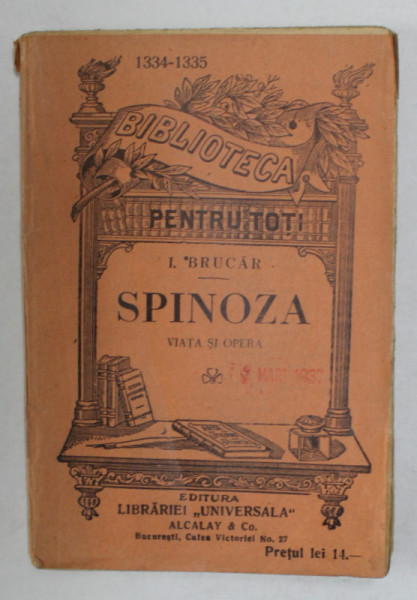 SPINOZA de I. BRUCAR , 1933