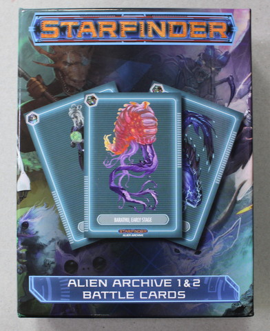STARFINDER - ALIEN ARCHIVE 1 and 2 BATTLE CARDS , 2021, CONTINE 315 CARTOLINE IN CUTIE DIN CARTON