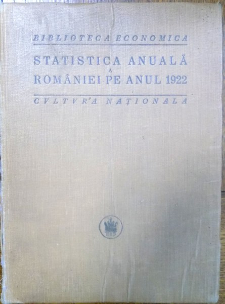 STATISTICA ANUALA A ROMANIEI PE ANUL 1922