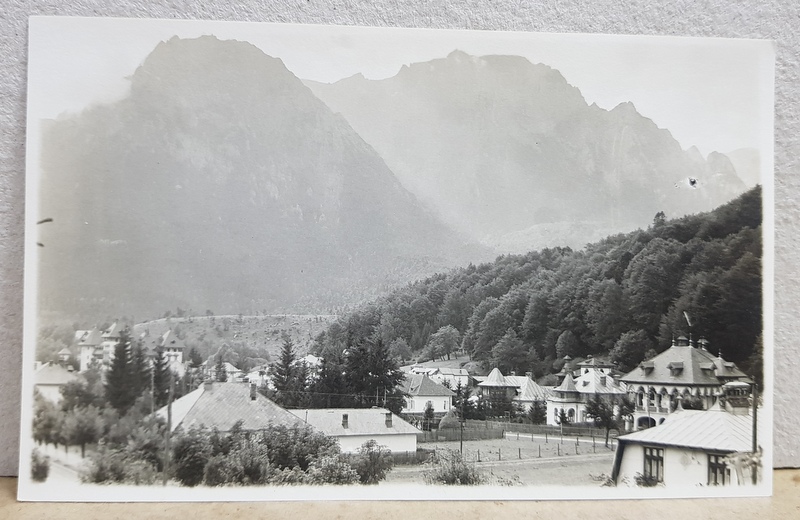 STATIUNE MONTANA , MUNTII BUCEGI , VEDERE PANORAMICA , FOTOGRAFIE TIP CARTE POSTALA , MONOCROMA, NECIRCULATA , PERIOADA INTERBELICA