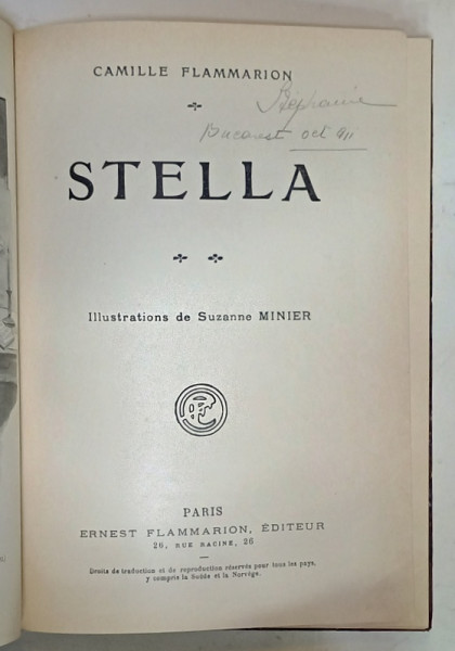 STELLA par CAMILLE FLAMMARION , illustrations de SUZANNE MINIER , SFARSIT DE SECOL XX