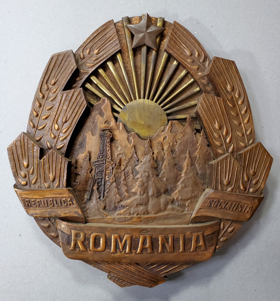 Stema Romaniei, RSR din biroul lui Nicolae Ceausescu de la consiliul de Stat