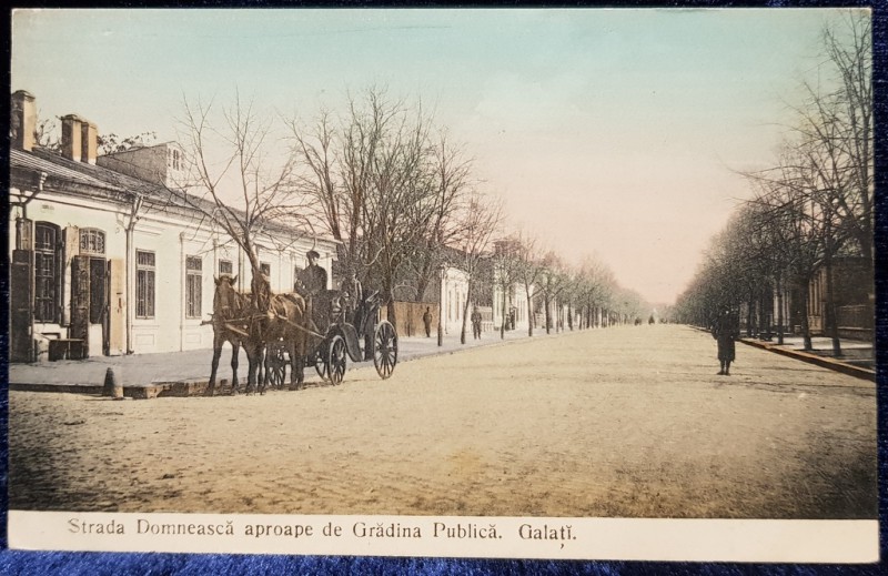 Strada Domneasca aproape de Gradina Publica. Galati - Carte postala ilustrata