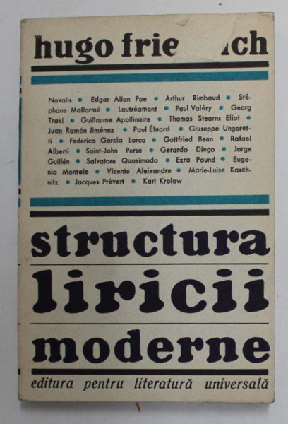 STRUCTURA LIRICII MODERNE de HUGO FRIEDRICH , 1969