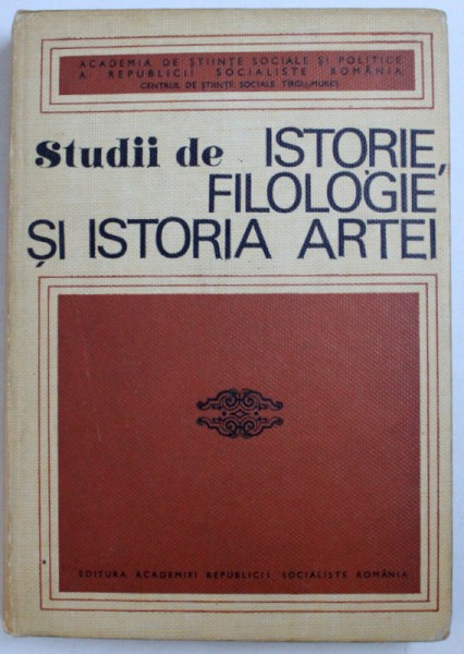 STUDII DE ISTORIE , FILOLOGIE SI ISTORIA ARTEI , 1972